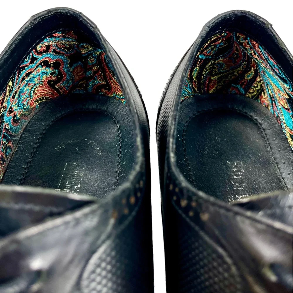 Stacy Adam Men’s 11.5 M Black Wing Tip Leather‎ Oxford Derby Lace Up Shoes